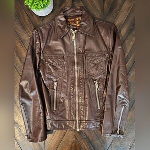 Vintage Leather Moto Jacket EUC!